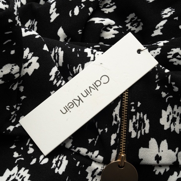 Calvin Klein |  Knit Printed Floral A-Line Dress - Picture 9 of 14